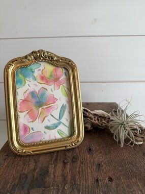 Hand crafted floral Watercolor in 4x6 Frame